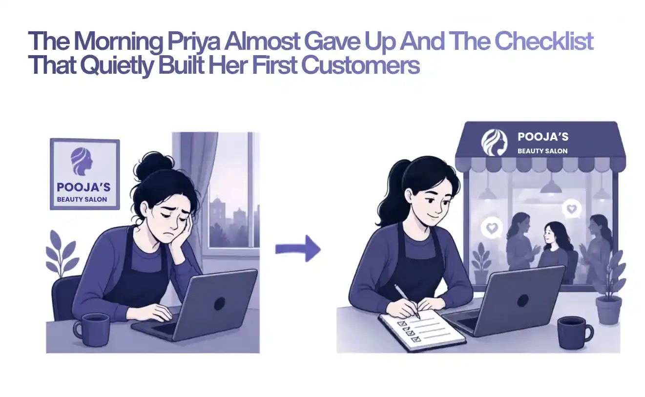 The Morning Priya Almost Gave Up and the Checklist That Built Her First Customers