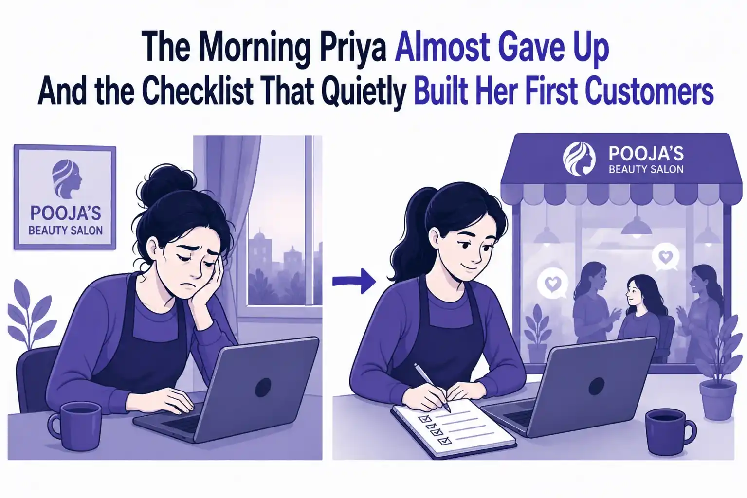 The Morning Priya Almost Gave Up and the Checklist That Built Her First Customers
